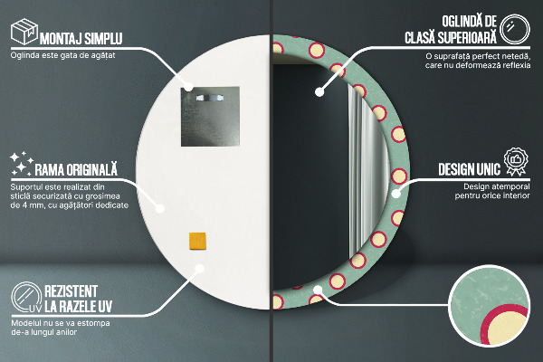 Miroir rond avec décoration Pointes