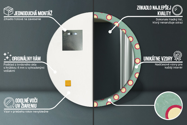 Miroir rond avec décoration Pointes
