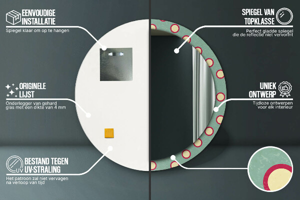 Miroir rond avec décoration Pointes