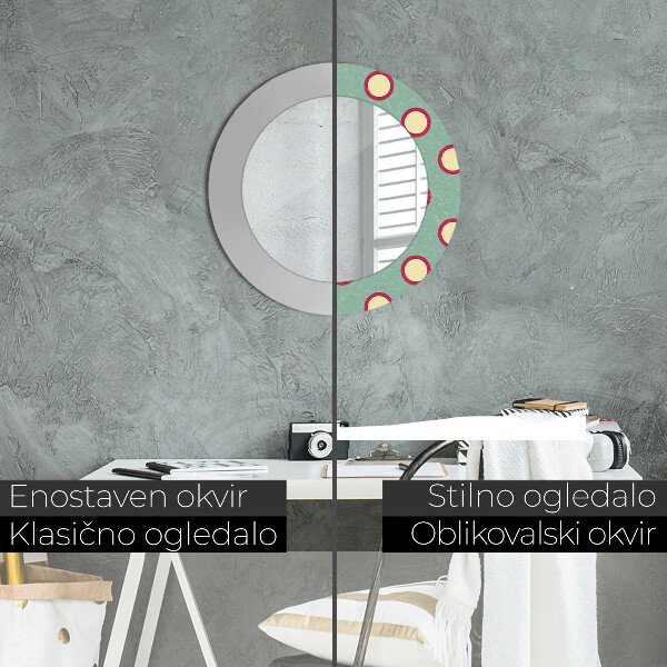 Miroir rond avec décoration Pointes