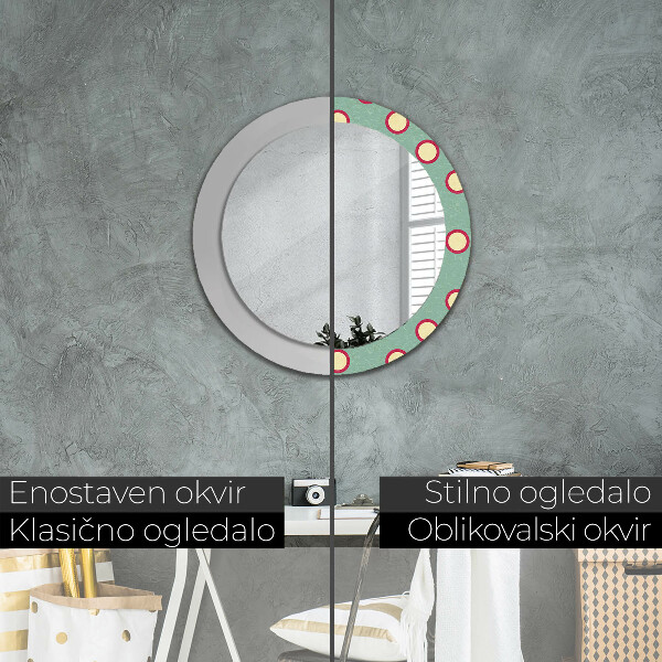 Miroir rond avec décoration Pointes