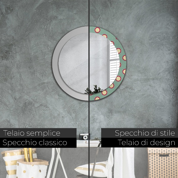 Miroir rond avec décoration Pointes