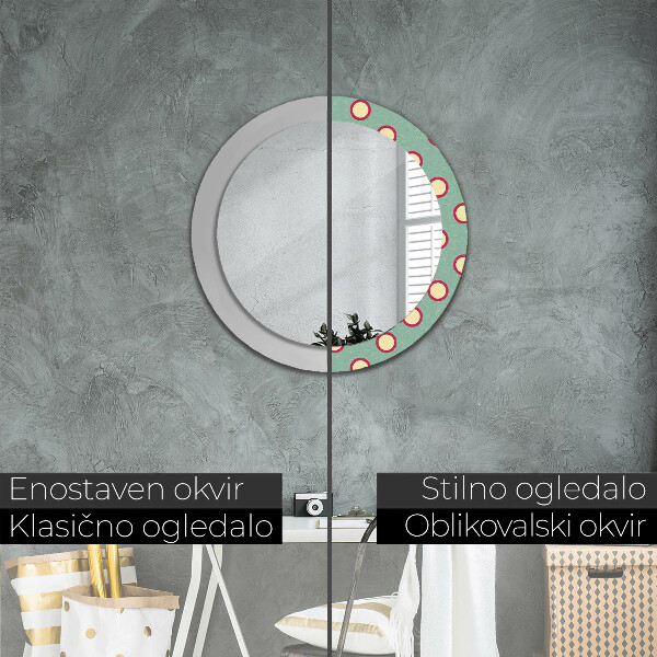 Miroir rond avec décoration Pointes