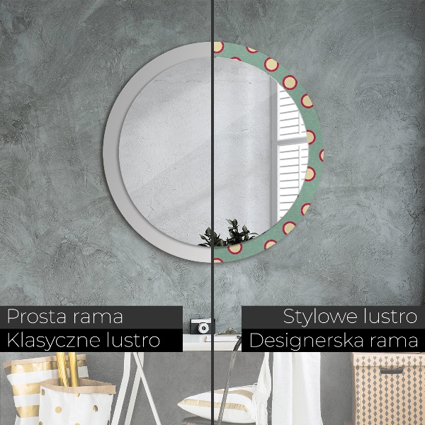 Miroir rond avec décoration Pointes