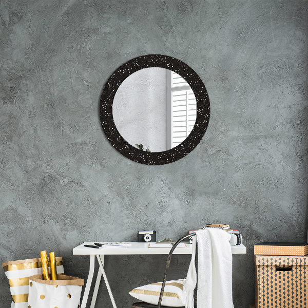 Miroir rond avec décoration Points chaotiques