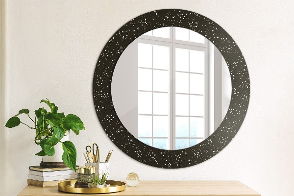 Miroir rond avec décoration Points chaotiques