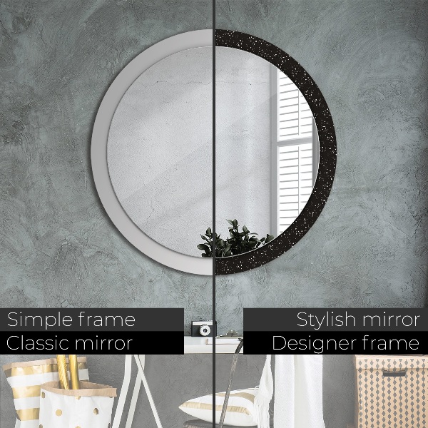Miroir rond avec décoration Points chaotiques