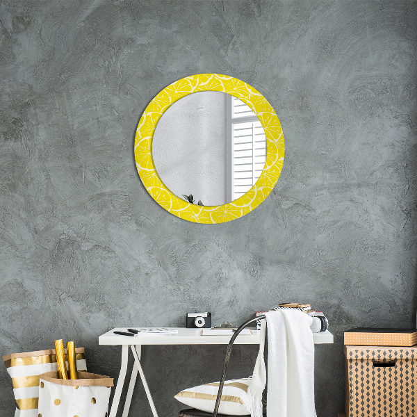 Miroir rond imprimé Motif de citron