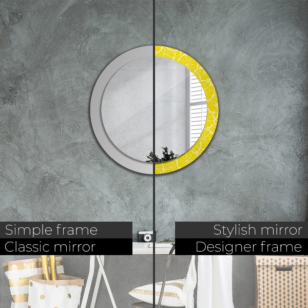 Miroir rond imprimé Motif de citron