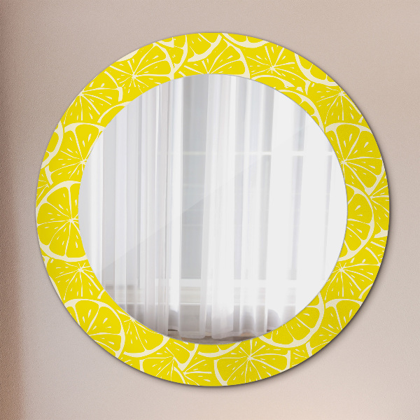Miroir rond imprimé Motif de citron
