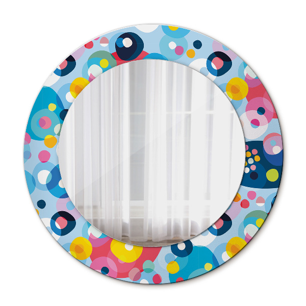 Miroir rond imprimé Épines colorées