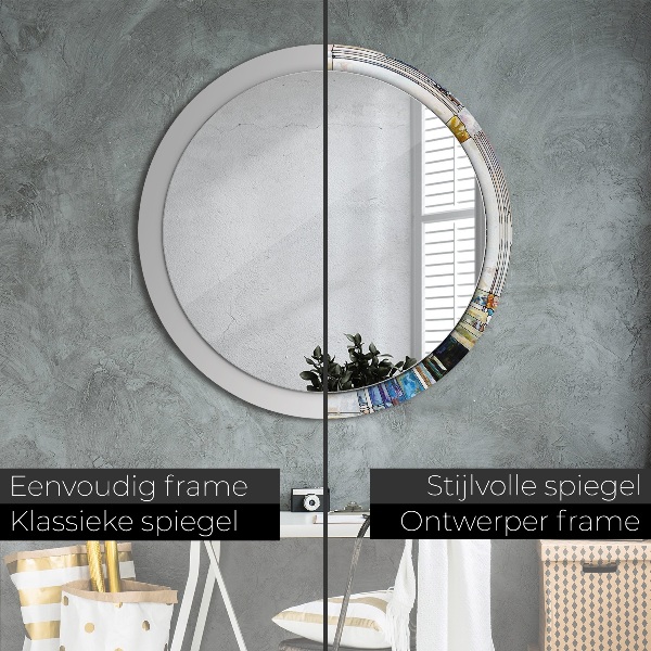 Miroir rond imprimé Vitrail abstrait