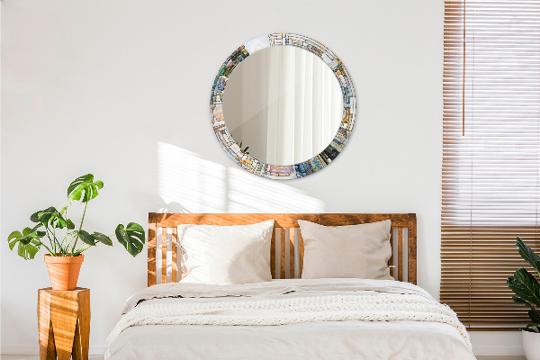 Miroir rond imprimé Vitrail abstrait