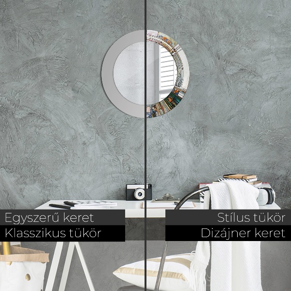 Miroir rond imprimé Vitrail abstrait
