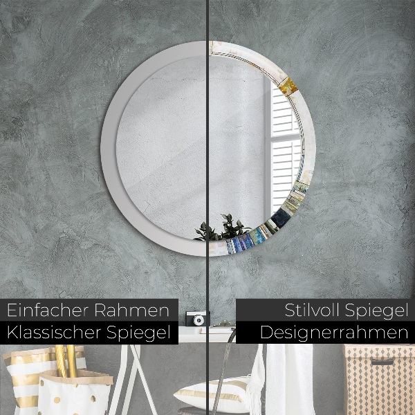 Miroir rond imprimé Vitrail abstrait