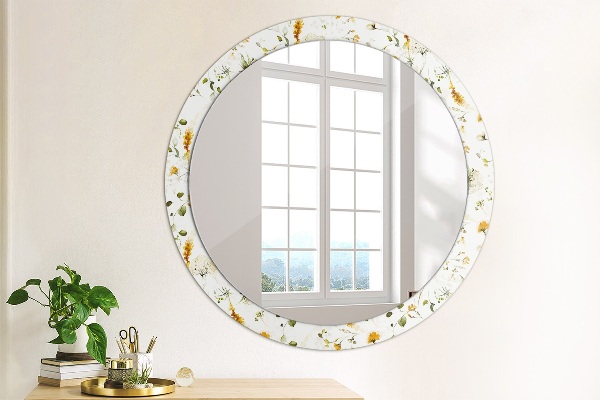 Miroir rond imprimé Fleurs de terrain