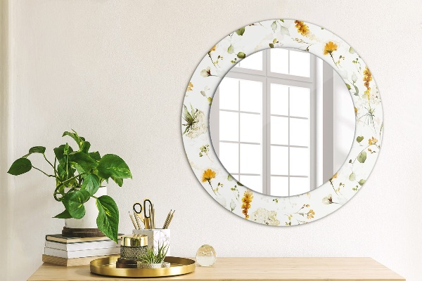 Miroir rond imprimé Fleurs de terrain