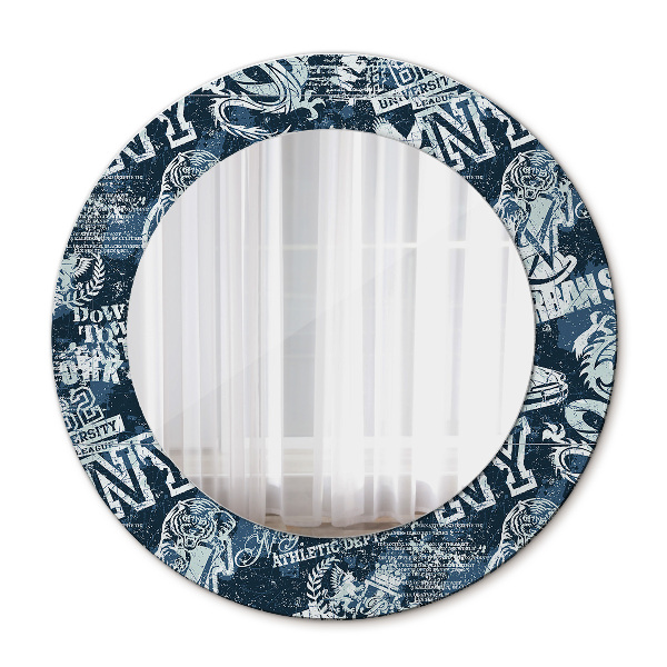 Miroir rond imprimé Collage