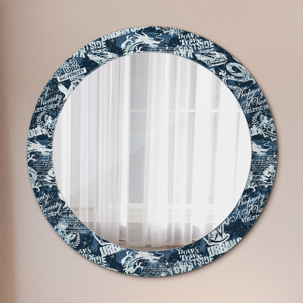 Miroir rond imprimé Collage
