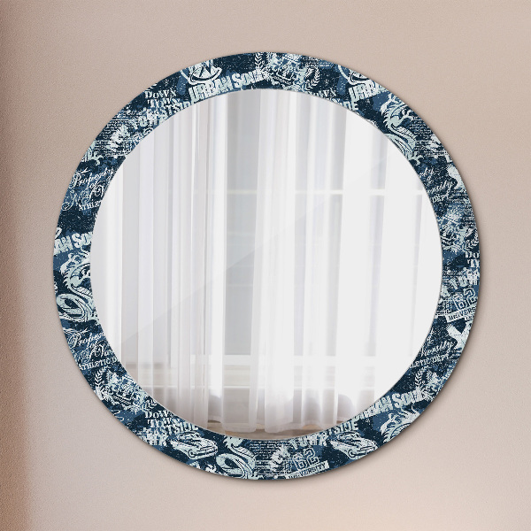 Miroir rond imprimé Collage