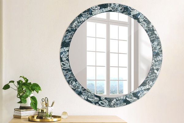 Miroir rond imprimé Collage