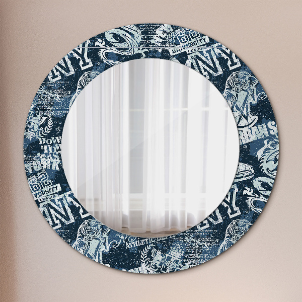 Miroir rond imprimé Collage
