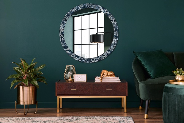 Miroir rond imprimé Collage
