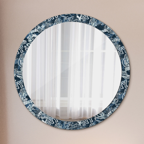 Miroir rond imprimé Collage