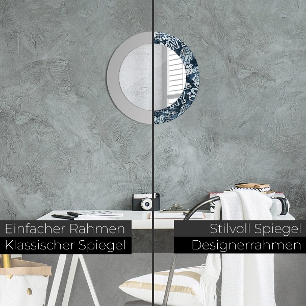 Miroir rond imprimé Collage