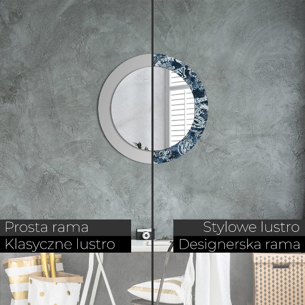 Miroir rond imprimé Collage