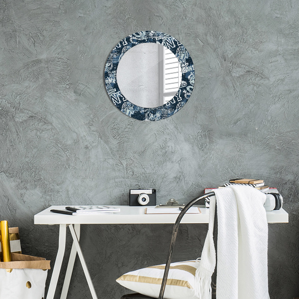 Miroir rond imprimé Collage