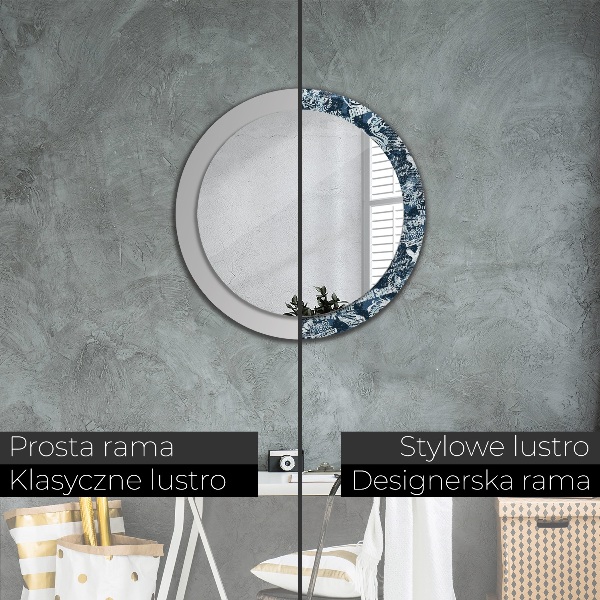 Miroir rond imprimé Collage