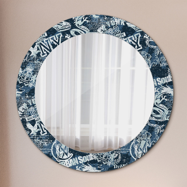 Miroir rond imprimé Collage