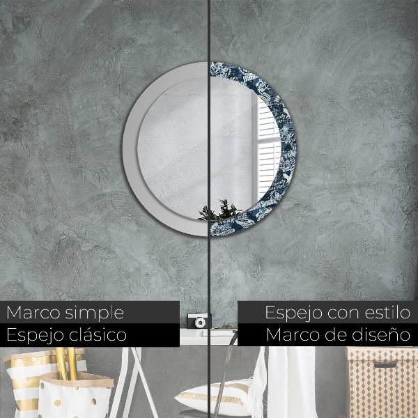 Miroir rond imprimé Collage