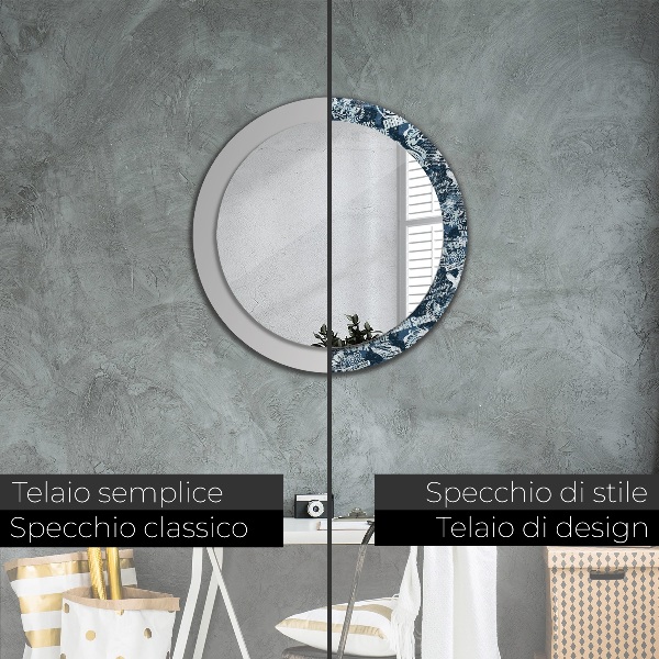 Miroir rond imprimé Collage