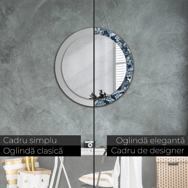 Miroir rond imprimé Collage