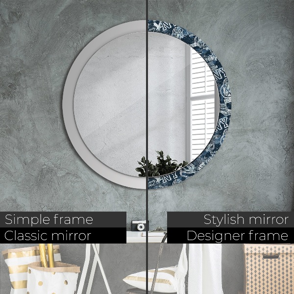 Miroir rond imprimé Collage
