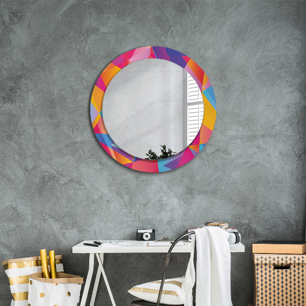 Miroir rond imprimé Composition géométrique