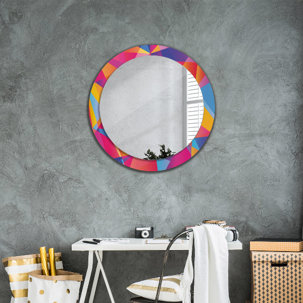 Miroir rond imprimé Composition géométrique