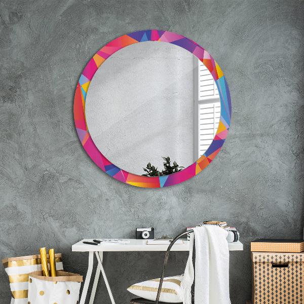 Miroir rond imprimé Composition géométrique