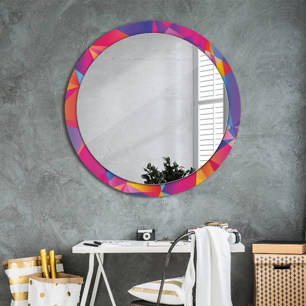 Miroir rond imprimé Composition géométrique