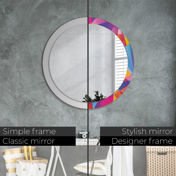 Miroir rond imprimé Composition géométrique