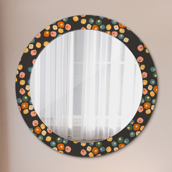Miroir rond imprimé Pottes de fleurs