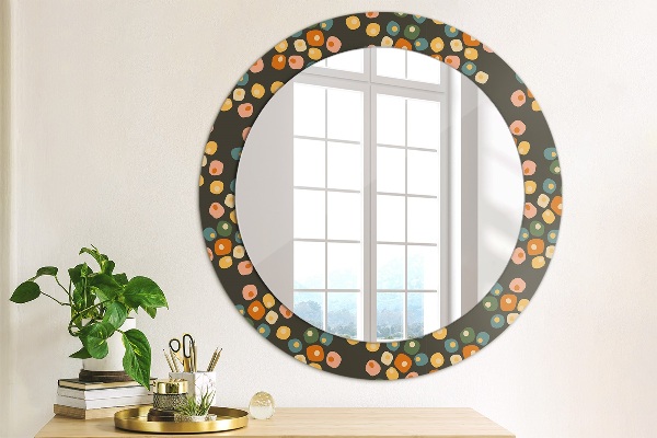 Miroir rond imprimé Pottes de fleurs