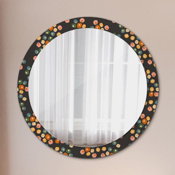 Miroir rond imprimé Pottes de fleurs