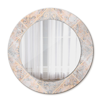 Miroir rond cadre avec impression Mosaïque minable
