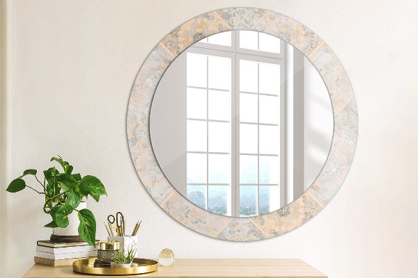 Miroir rond cadre avec impression Mosaïque minable