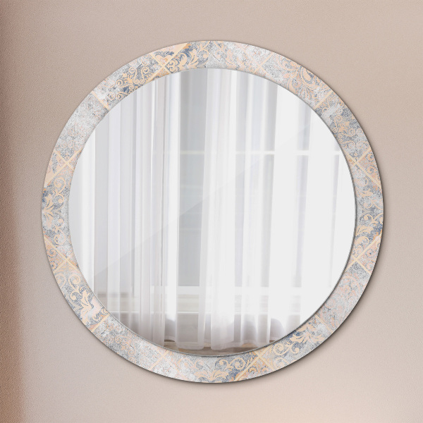 Miroir rond cadre avec impression Mosaïque minable
