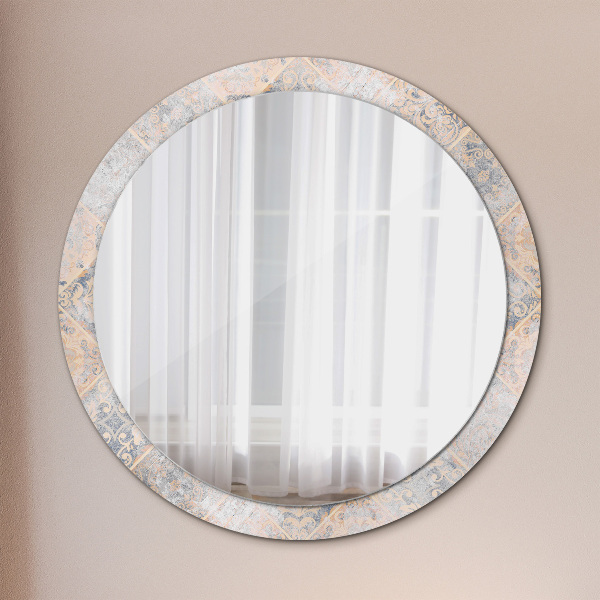 Miroir rond cadre avec impression Mosaïque minable