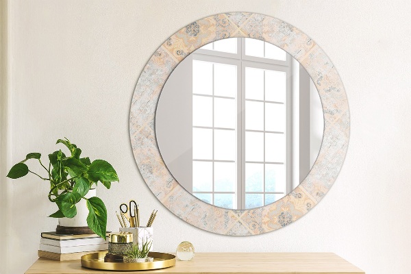 Miroir rond cadre avec impression Mosaïque minable